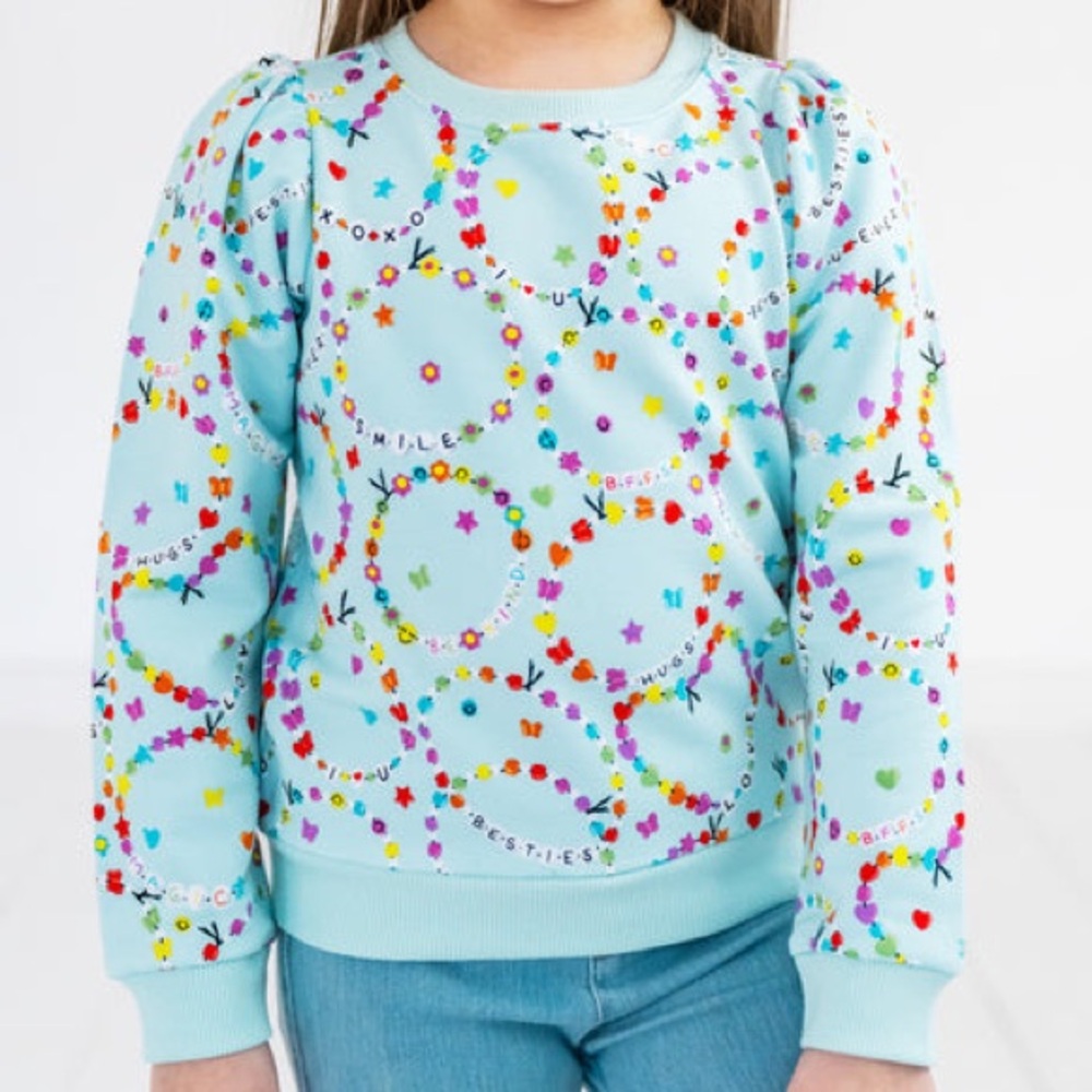 Little Sleepies Friends Forever Puff Sleeve Bamboo Crewneck